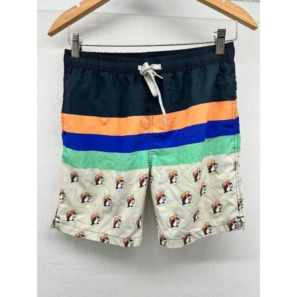 Boys Size Youth Large Buc-ee's Swim‎ Trunks Colorful